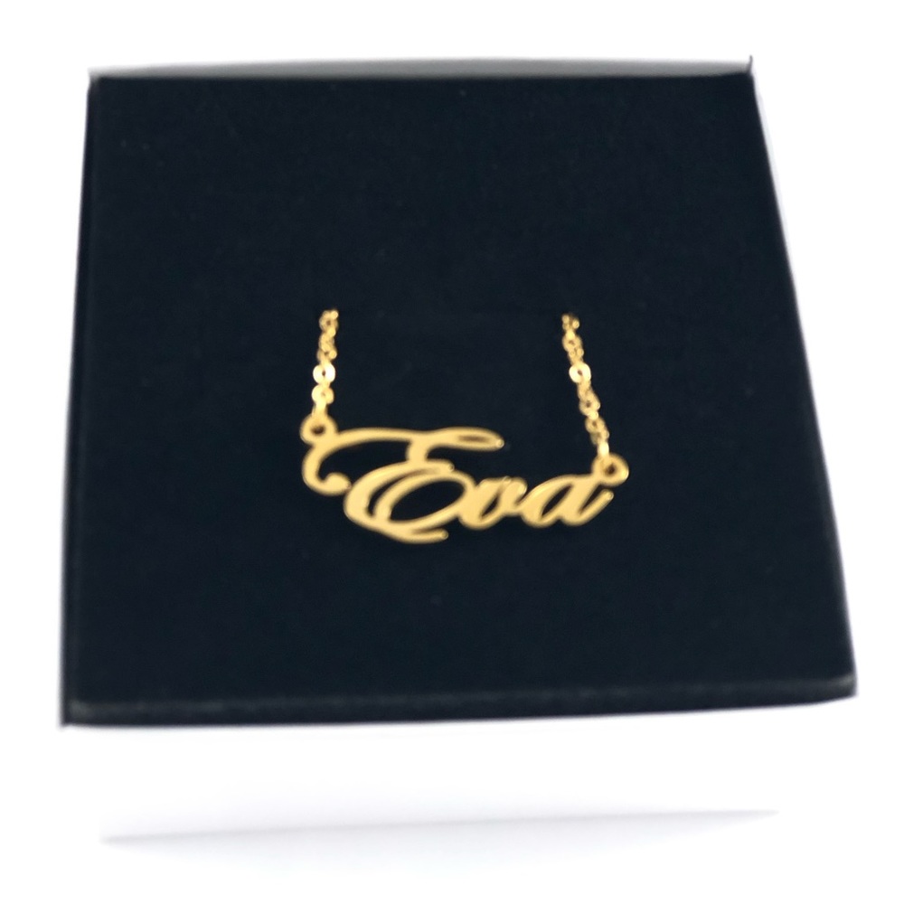 14K Gold Plated Name Necklace - Eva